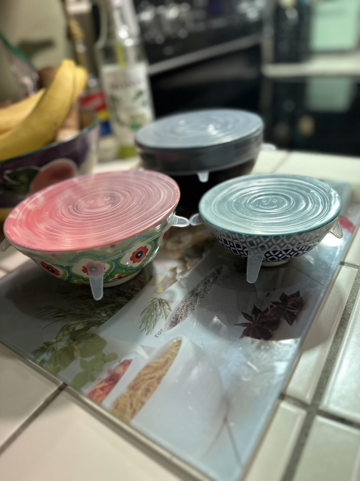 YXYL 14 PCS Reusable Silicone Stretch and Seal Lids for Food Storage, Flexible Round Silicone Bowl Covers, 7 Different Sizes - Keep Food Fresh customer photo 1