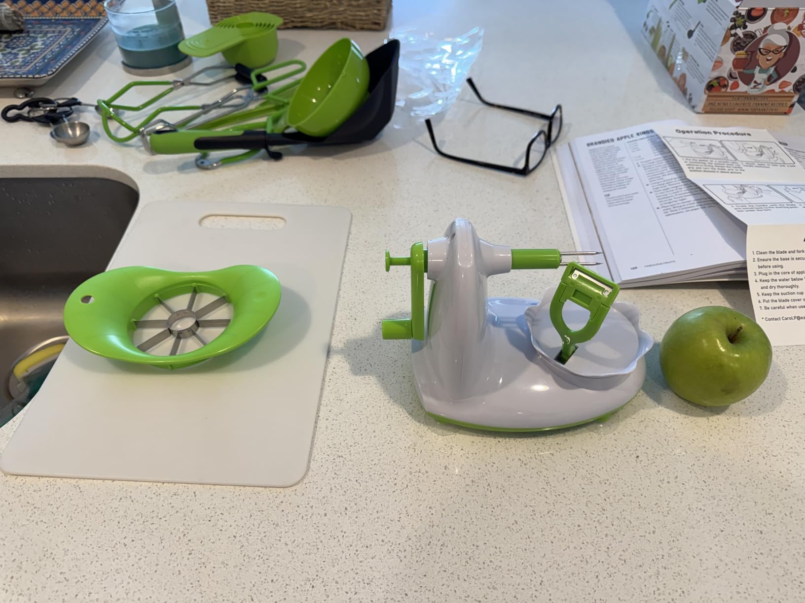 Apple Peeler for Apple Sauce and Pie, 8-Wedge Apple Slicer Corer with Stainless Steel Blades, Upgraded Strong Suction Base, Includes 2 Replacement Blades customer photo 1