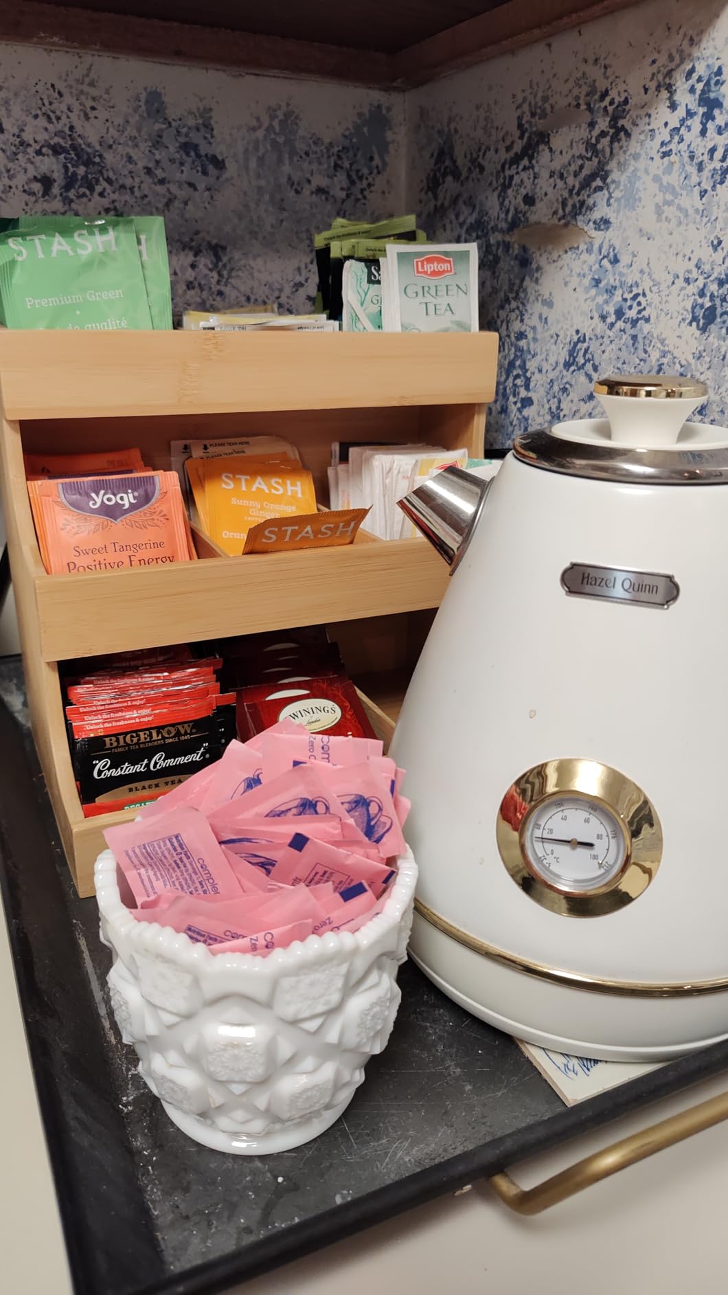 Theodore Tea Bag Organizer - Wooden Tea Organizer and Storage for Home, Kitchen, Office - 180 Tea Bag Holder - Vertical Display Tea Box. Also for Coffee Pods, Sugar, Sweeteners and Creamers. customer photo 2