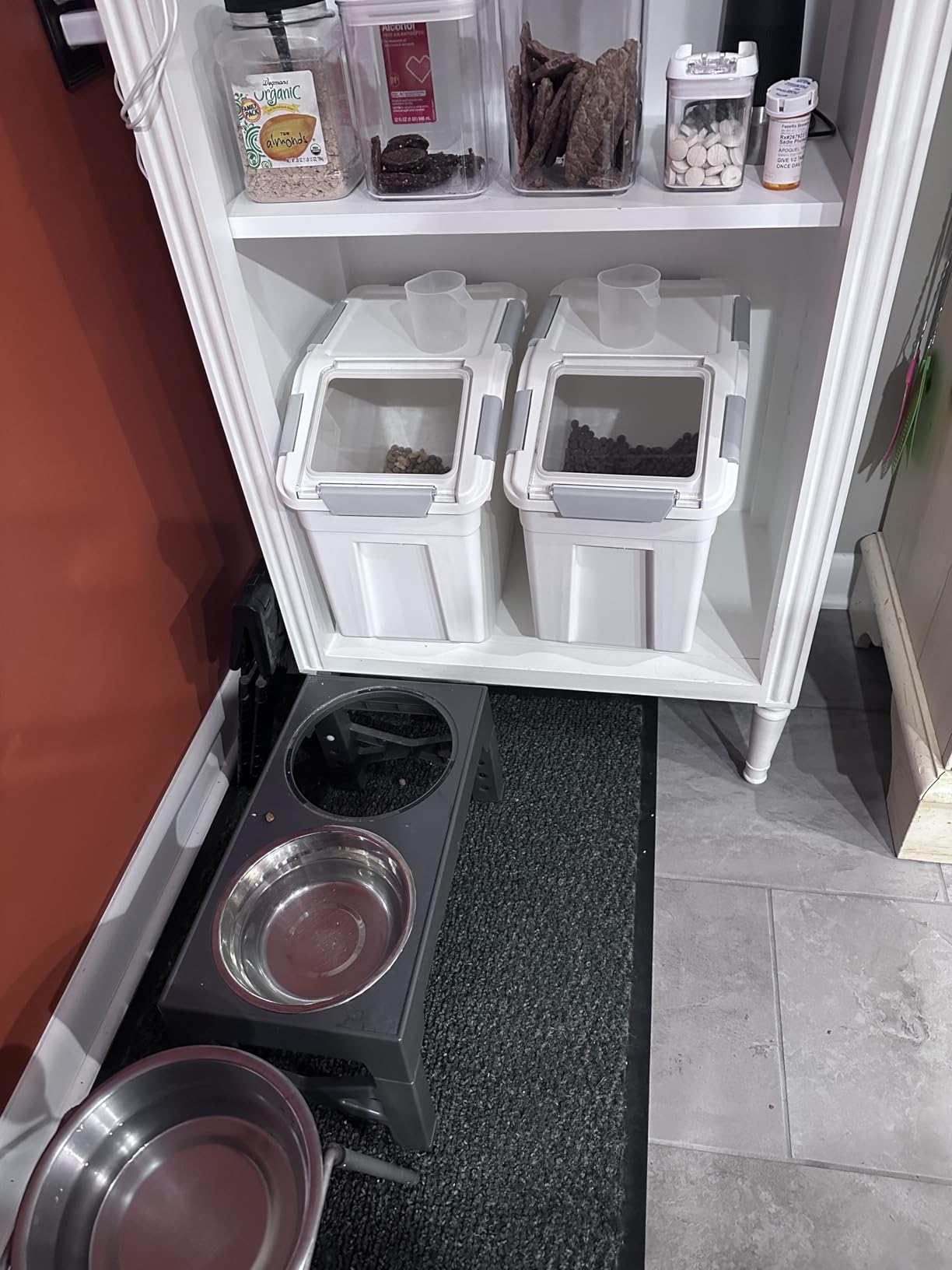 LISM 2 Pack Dog Food Storage Container with Scoop,Large Airtight Pet Dog Food Bin,Container for Dog Treats Rice,Dog Cat Dry Food Bin,Baking Supplies,Flour,Rice,Kitchen Pantry Cereal(25 LB) customer photo 1