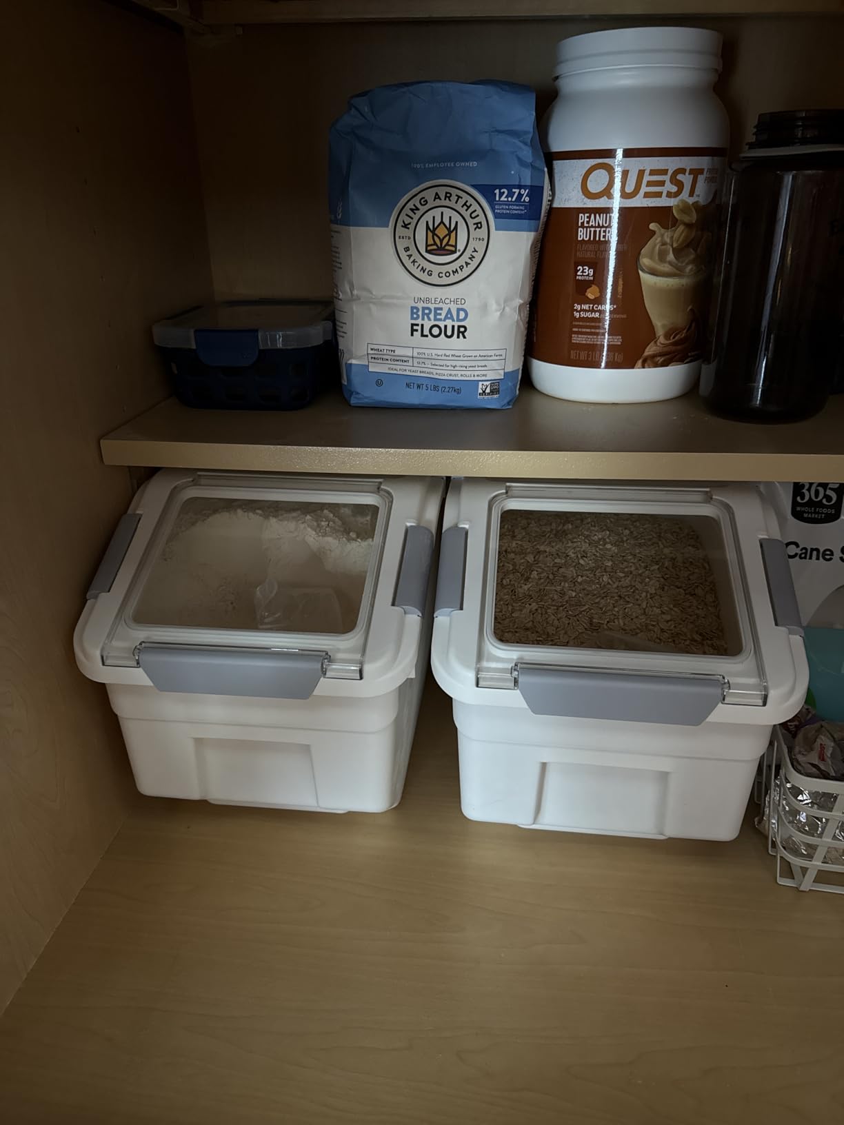 LISM 2 Pack Dog Food Storage Container with Scoop,Large Airtight Pet Dog Food Bin,Container for Dog Treats Rice,Dog Cat Dry Food Bin,Baking Supplies,Flour,Rice,Kitchen Pantry Cereal(25 LB) customer photo 2