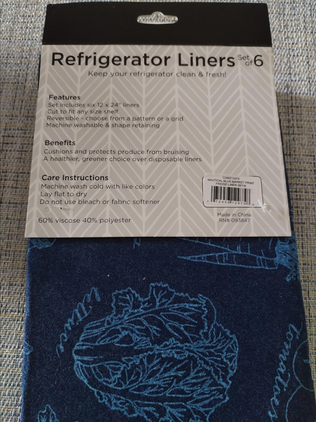 DII Fridge Liner Collection Non-Adhesive, Cut to Fit, Gray Market, 12x24, 6 Piece customer photo 1