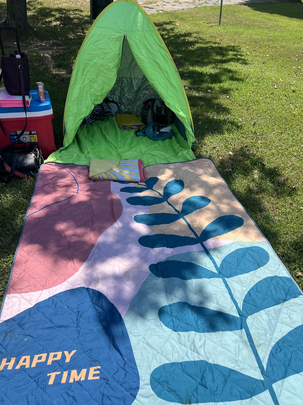 Exclusivo Mezcla Waterproof Picnic Blankets 60x80 Inch, 3 Layer Extra Large, Sandproof and Foldable Outdoor Blanket for Beach Camping, Park and Travel customer photo 2