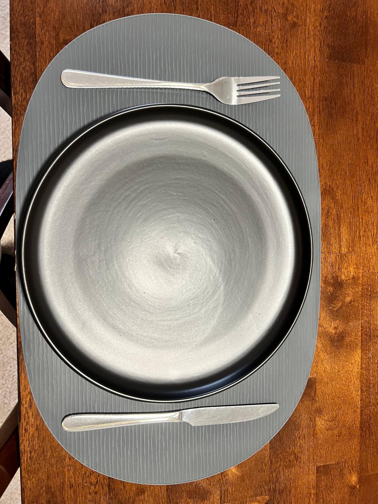 Silicone Placemats, Oval Placemats for Dining Table, Placemats Set of 4, Non-Slip Waterproof Heat Resistant Table Mat, Outdoor Placemat for Patio Table (Light Blue-Oval) customer photo 2