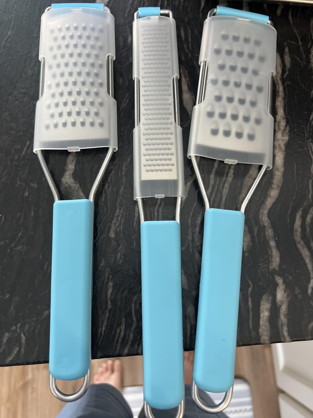 Cambom Lemon Zester Grater Three-piece Suit - Heavy Duty Kitchen Tool for Parmesan Cheese, Ginger, Garlic, Nutmeg, Chocolate, Vegetables, Fruits, Stainless Steel Grater Dishwasher Safe Black customer photo 2