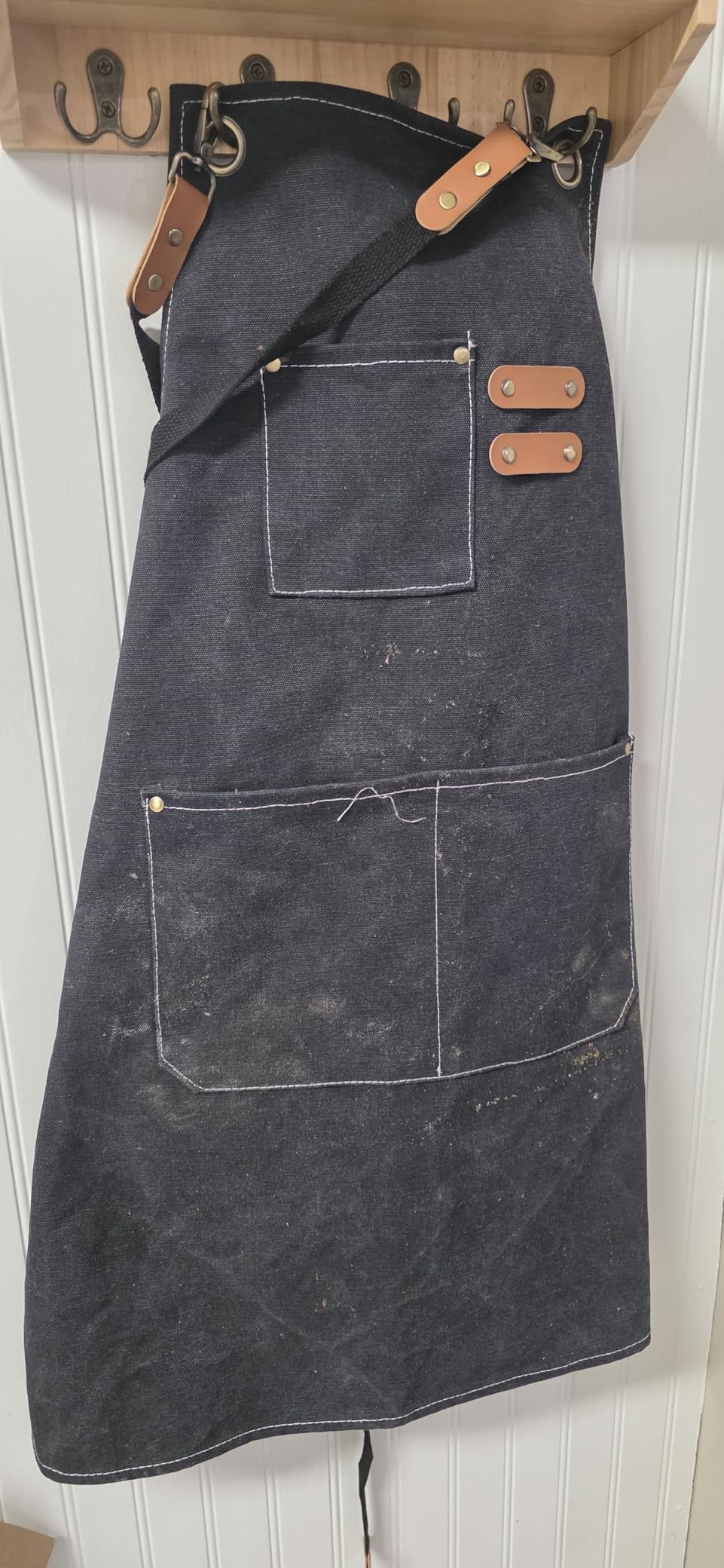 Tosewever Canvas Cross Back Chef Cotton Aprons for Men Women with Large Pockets customer photo 2