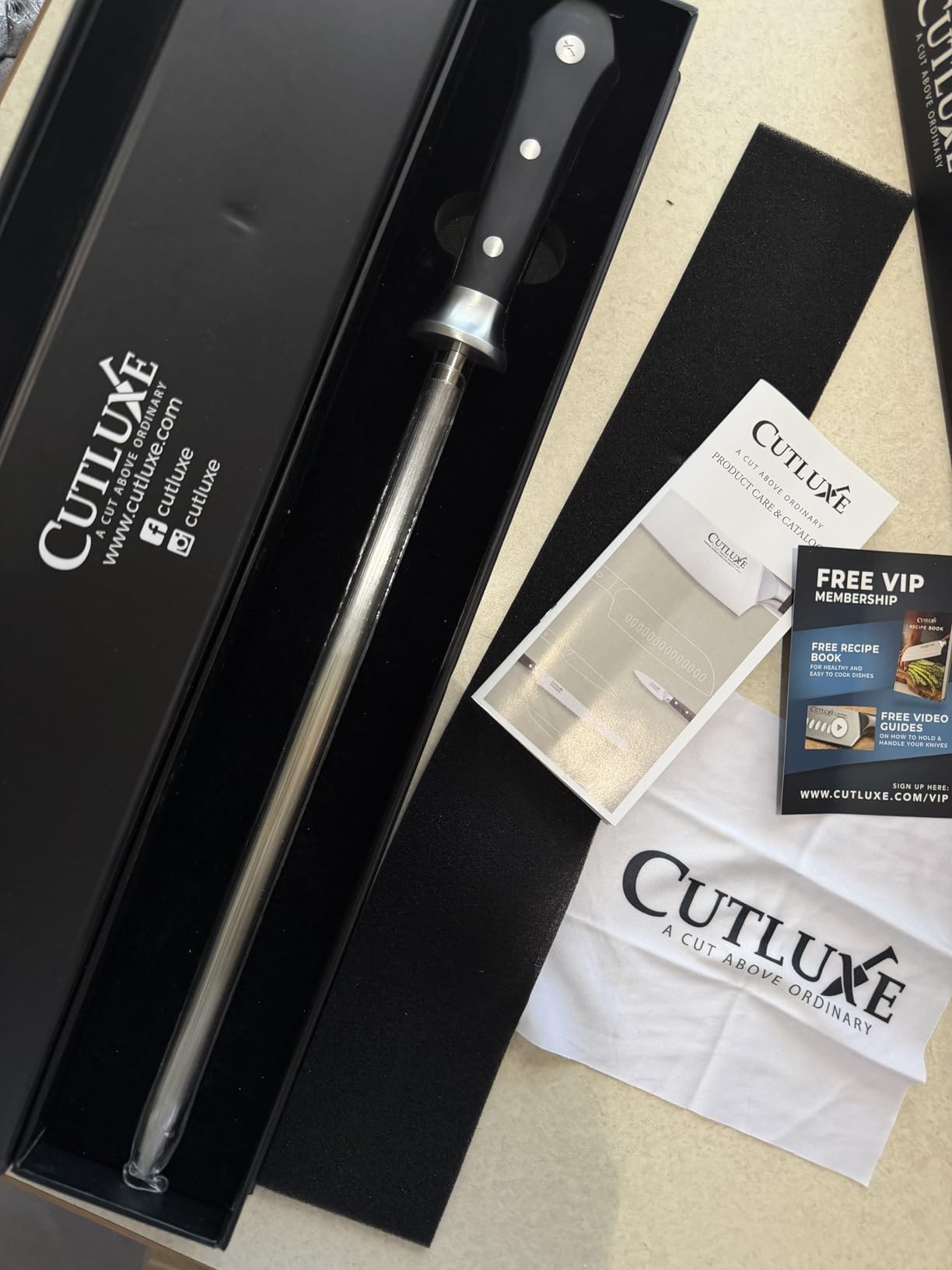 Cutluxe Honing Rod, Professional Knife Sharpener Rod - 10