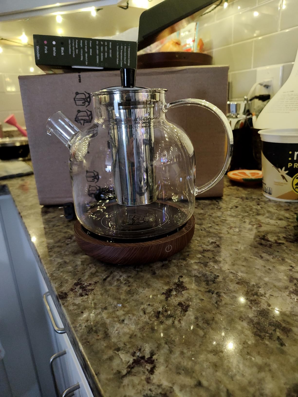 1500ml(50oz) Glass Teapot with Removable Infuser, Ehugos Stovetop Safe Large Tea Pot, Blooming and Loose Leaf Hand Crafted Kettle for Women and Adult with Stainless Infuser customer photo 1