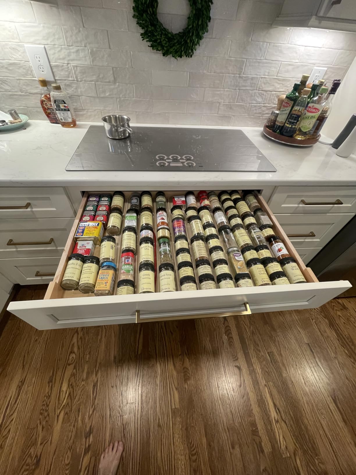 YouCopia SpiceLiner Adjustable Spice Drawer Liner, 10ft Roll, Sandstone, Seasoning and Spices Bottle Organizer Insert customer photo 2