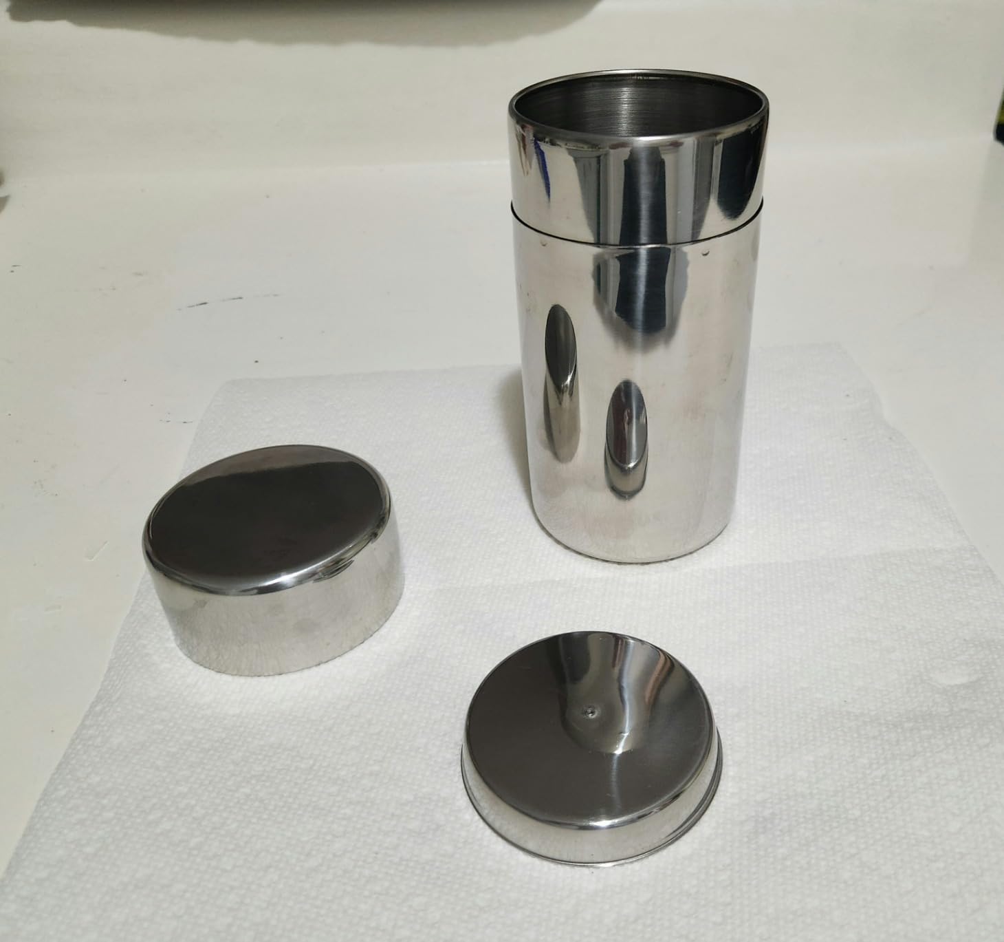 Tyenaza Tea Canister, Double Seal Stainless Steel Tea Tin Canister with Airtight Double Lids for Loose Tea Coffee Candy Herbs and Spices Storage(l) customer photo 2