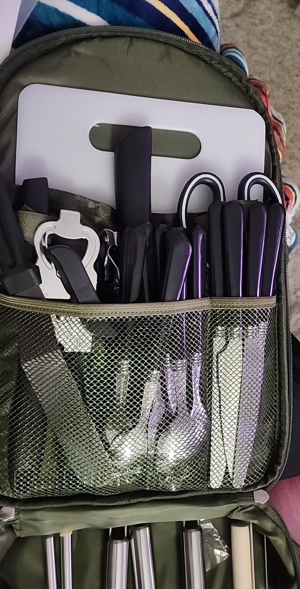 Portable Camping Kitchen Utensil Set-27 Piece Cookware Kit, Stainless Steel Outdoor Cooking and Grilling Utensil Organizer Travel Set Perfect for Travel, Picnics, RVs, Camping, BBQs, Parties and More customer photo 1