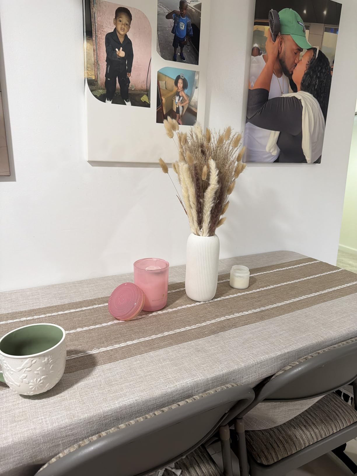 Laolitou Rustic Cotton Linen Table Cloth, Tablecloths for 6 Foot Rectangle Tables, Waterproof Washable Tablecloth with Tassel Rectangle/Oblong, 55''x 86'', 6-8 Seats customer photo 1