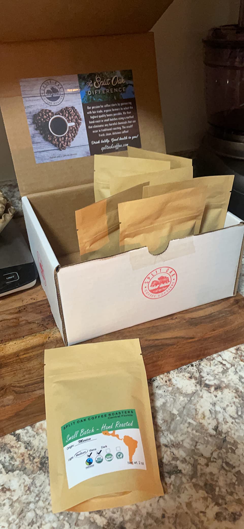 Split Oak Coffee Roasters Gourmet Gift Box - Whole Bean Variety Pack Gift Box, 9 Medium Roast Coffees from Around the World - Global Tasting Collection, 2oz Bags, Roasted in the USA customer photo 1