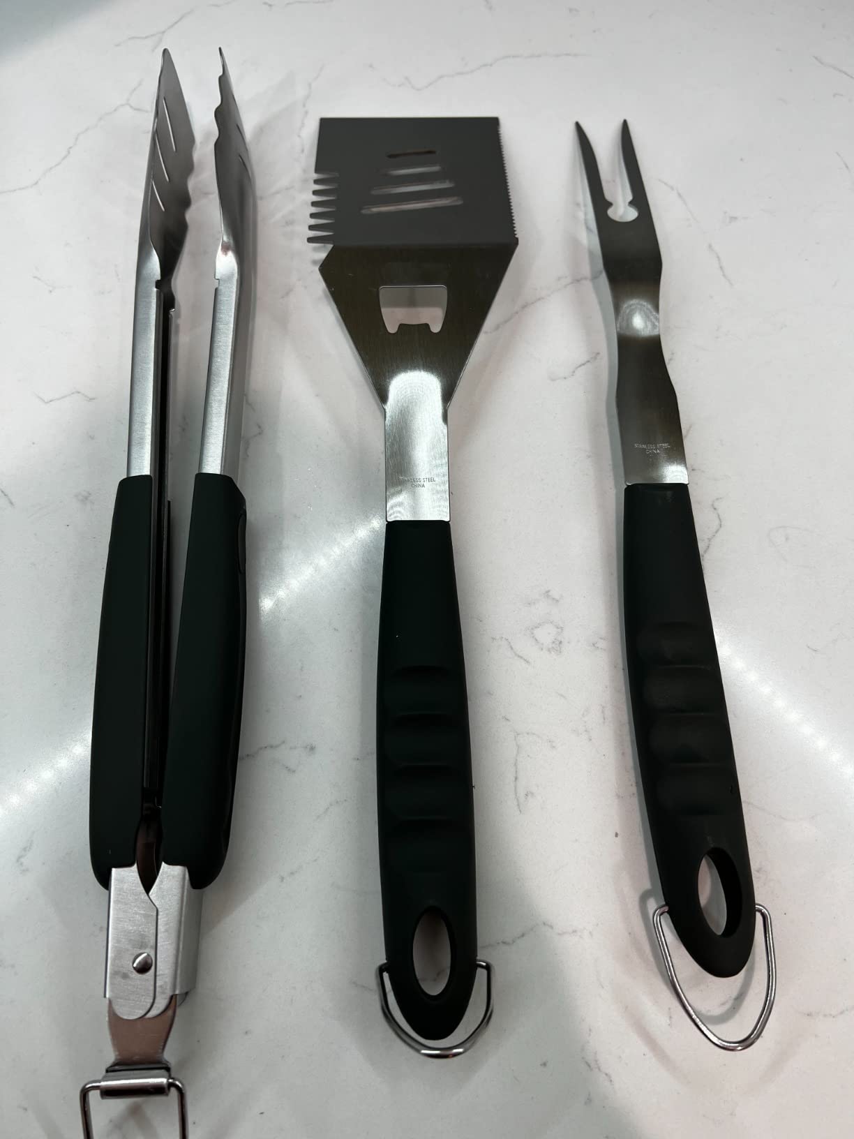 HAUSHOF Large Grill Accessories Heavy Duty BBQ Set Gifts for Men/Women - Premium Stainless Steel Spatula, Fork & Tongs, Barbecue Utensils Tool Kit Gift for Grilling Lover Outdoor customer photo 2