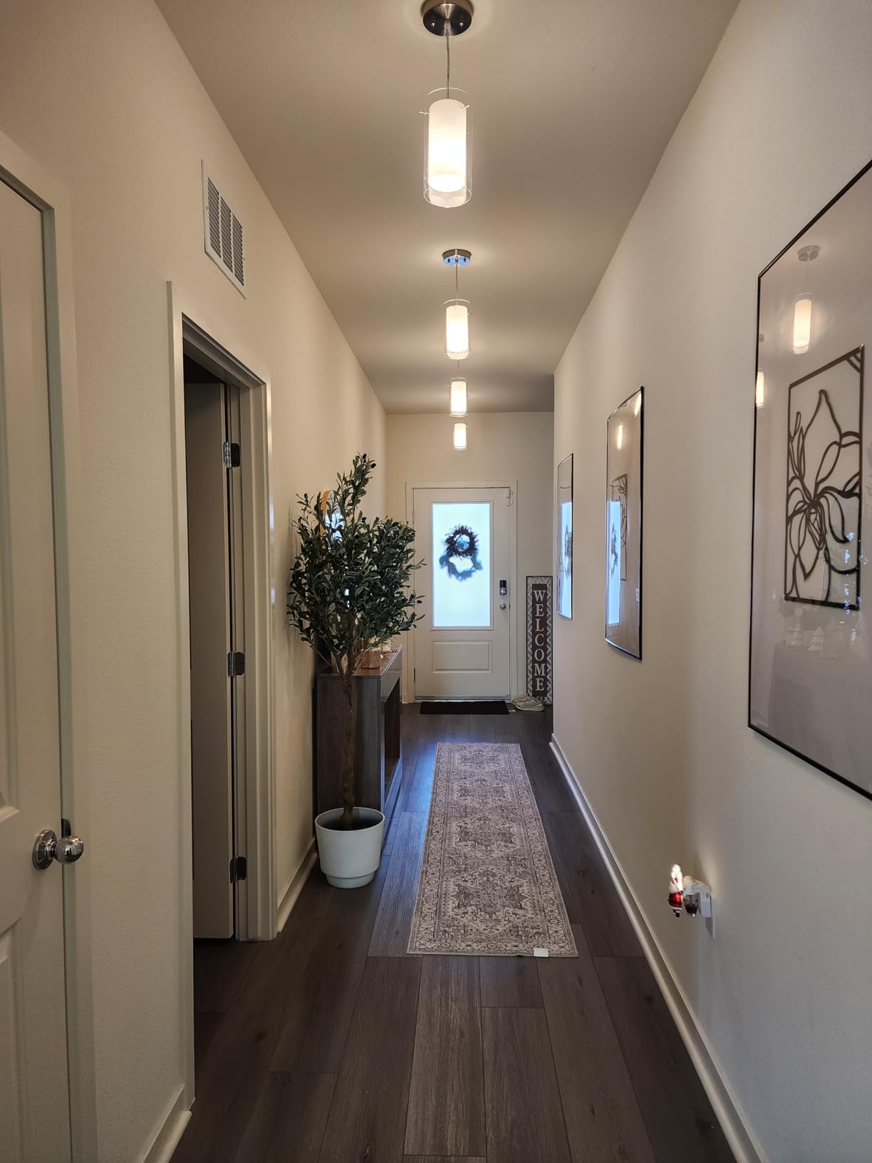 AKEZON Modern Glass Pendant Light 2 Pack, Adjustable Hanging Pendant Lighting Kitchen Lights Island Dining Room Bathroom Bar, Brushed Nickel Finish customer photo 2