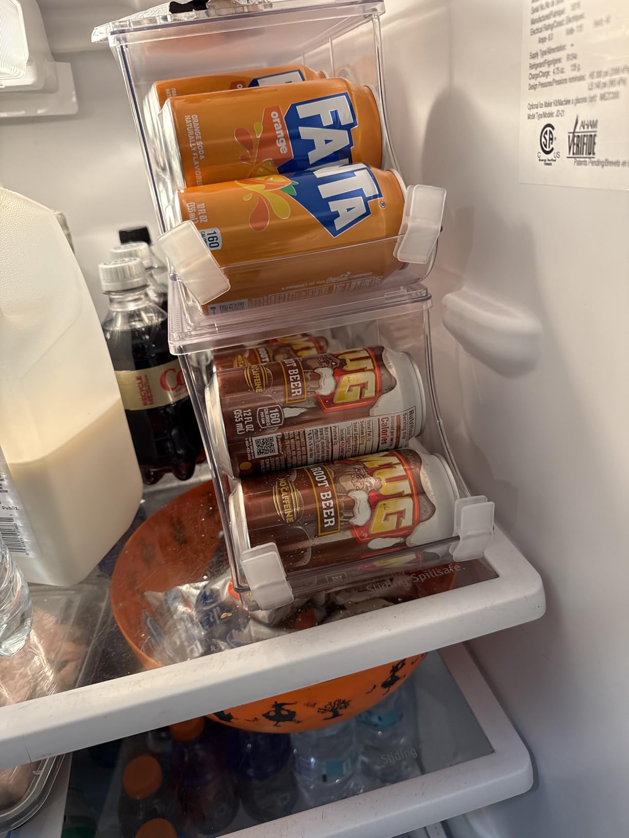 Sorbus Soda Can Organizer for Refrigerator Stackable Can Holder Dispenser with Lid for Fridge, Pantry, Freezer - Holds 12 Cans Each, BPA-Free, Clear Design, (2-Pack) customer photo 1