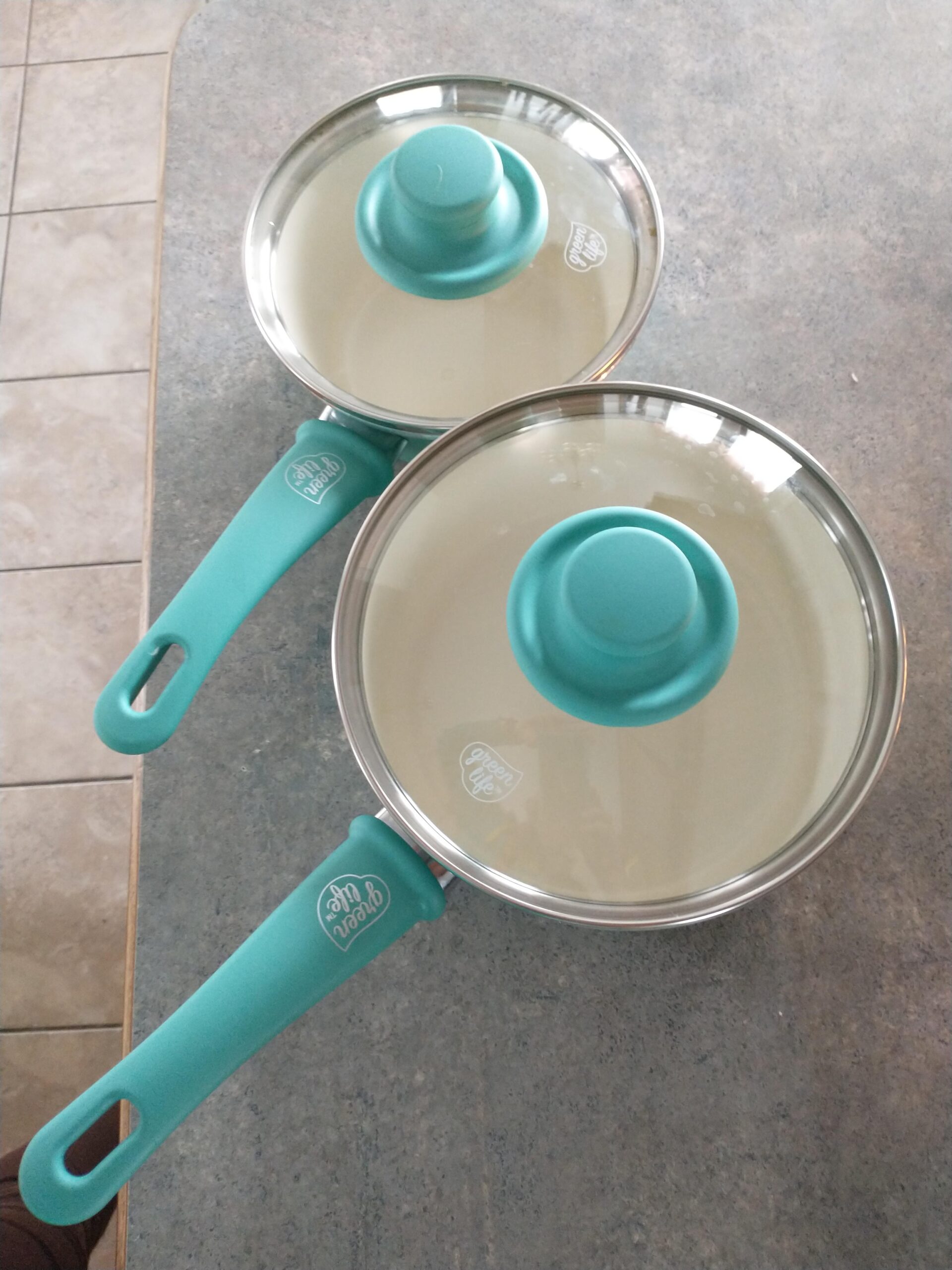 GreenLife Soft Grip 1QT and 2QT Saucepan Set, Healthy Ceramic Nonstick, Non Toxic PFAS & PFOA-Free, Dishwasher Safe, Glass Lids, Stay-Cool Handles, Easy Clean Cookware, Kitchen Essentials, Black customer photo 2