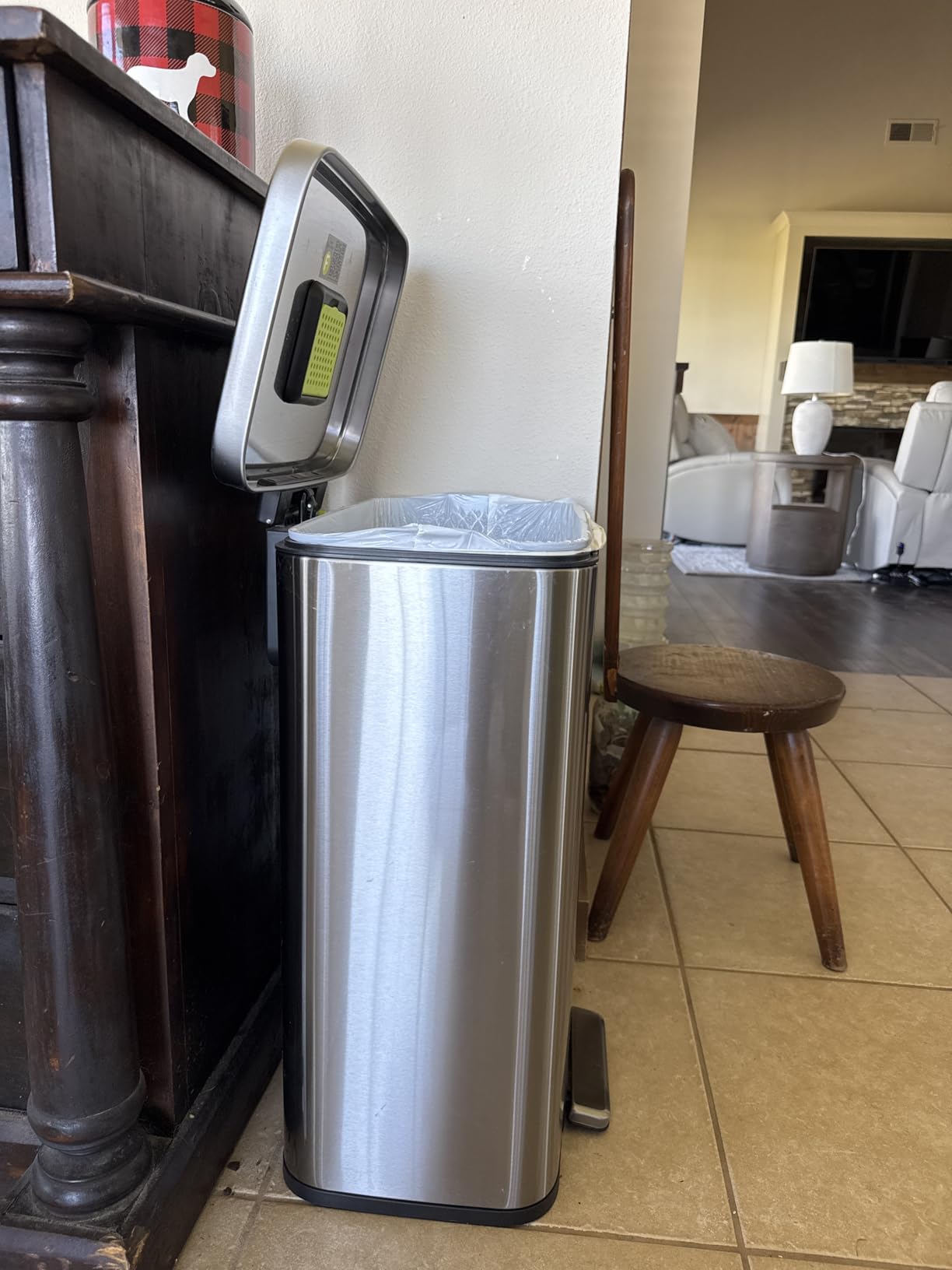 EKO Madison Brushed Stainless 50 Liter/13.2 Gallon Step Trash Can with Inner Liner - Fingerprint Resistant Finish customer photo 2