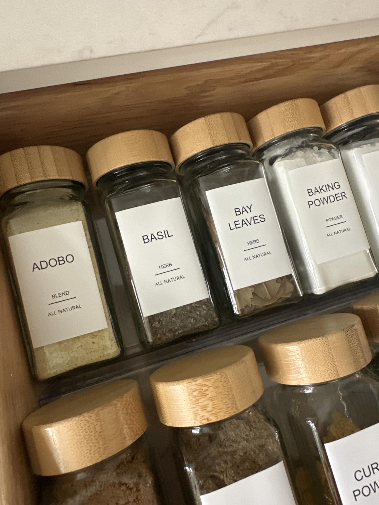 MIUKAA Clear Acrylic Spice Drawer Organizer, 4 Tier- 2 Set Expandable From 13