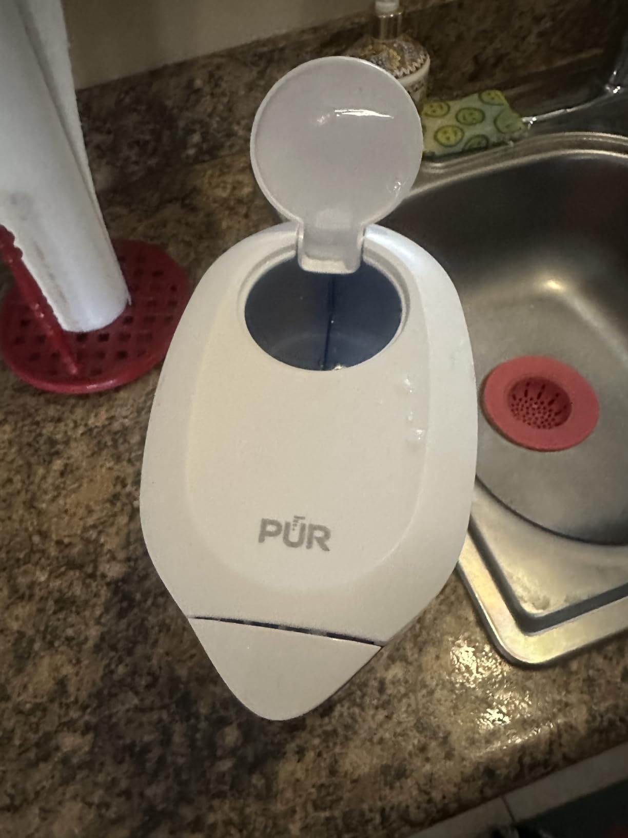 PUR 7-Cup Water Filter Pitcher, Cleaner, Great-Tasting Water, Dishwasher Safe, Powerful, Faster Filtration, LockFit Cap Design - White customer photo 1