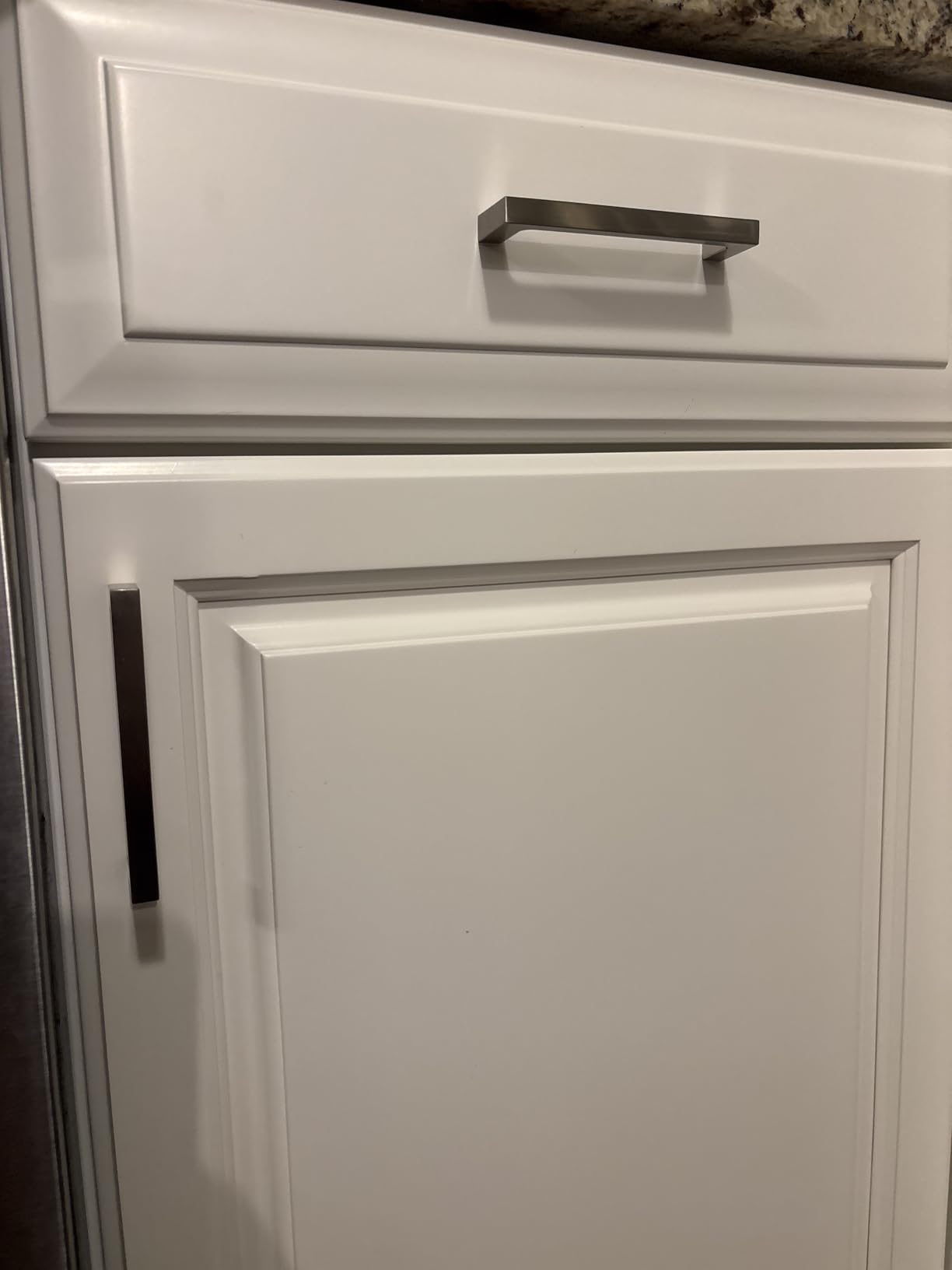 Ravinte 25 Pack Solid 5 Inch Kitchen Square Cabinet Handles Brushed Nickel Pulls Drawer Pulls Kitchen Cabinet Hardware Handles customer photo 2