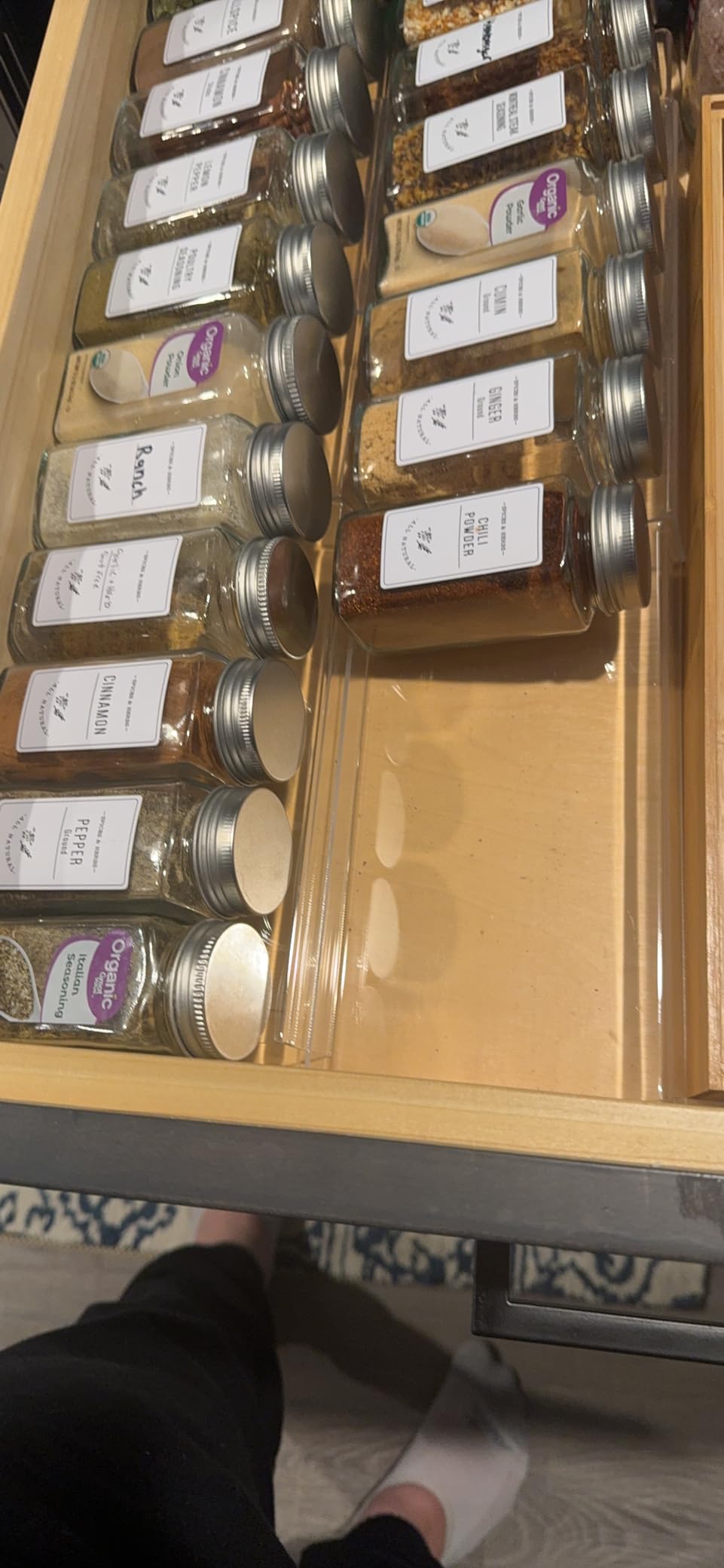 Jadehom Spice Drawer Organizer, 4 Tier Clear Acrylic Expandable From 13