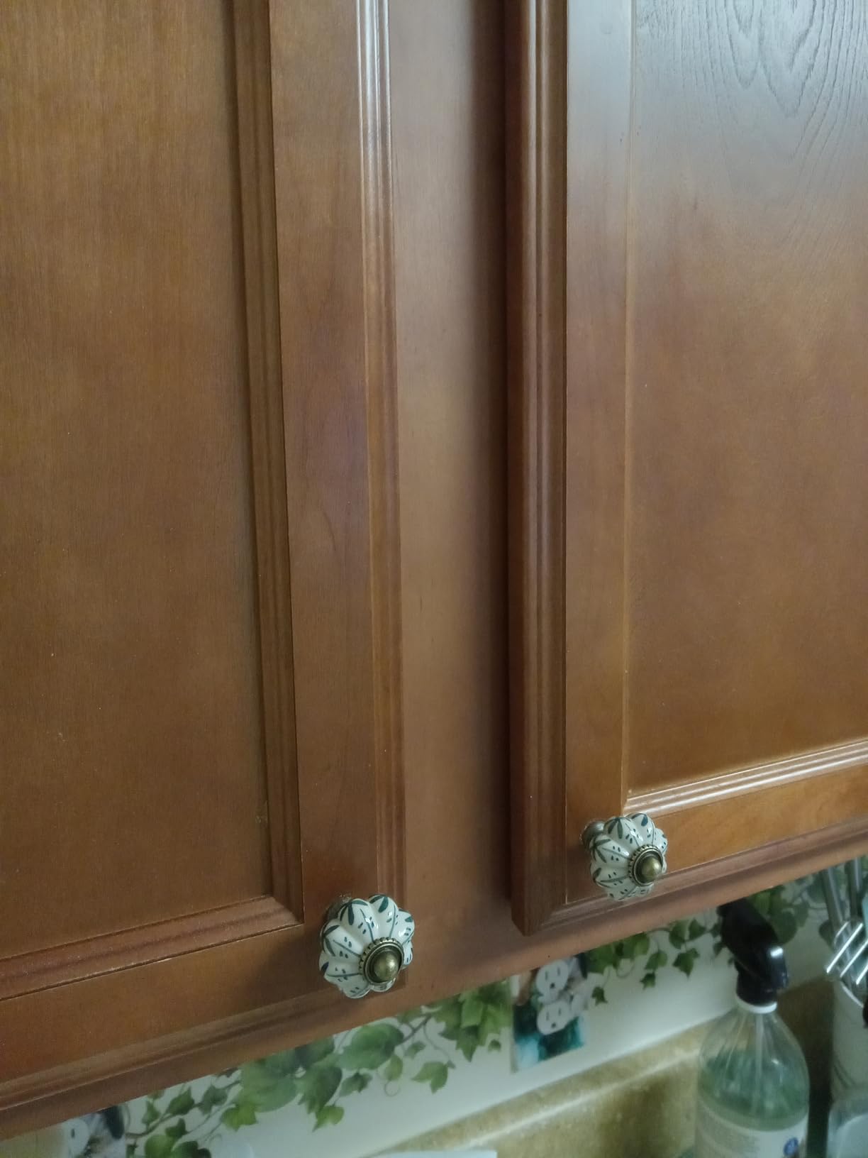 12pcs Ivory Pumpkin Knobs Vintage Ceramic Cabinet Knobs Dresser Drawer Door Knobs Drawer Pulls with Mounting Screws Leaf Pattern customer photo 2