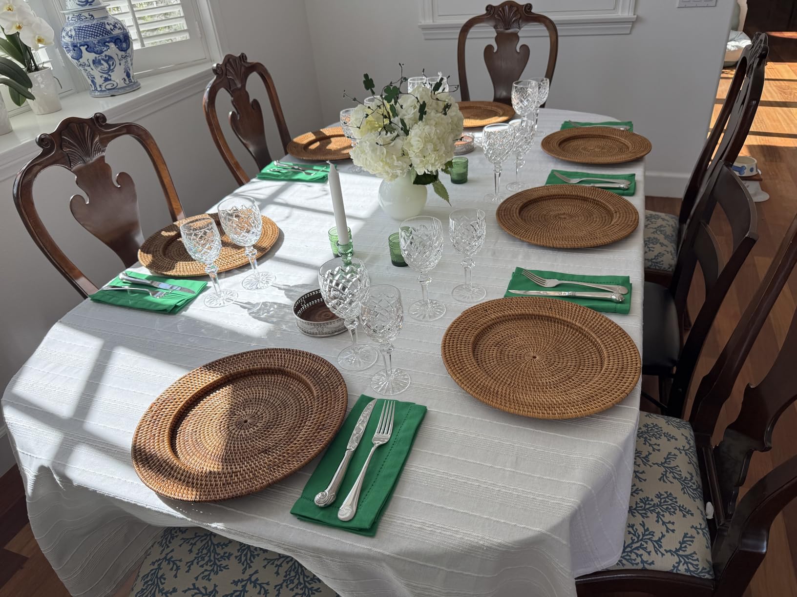 PurpleEssences Set of 12 Hemstitch Cloth Dinner Napkins 100% Cotton - Soft Durable Washable - Ideal for Wedding Spring Easter Summer - Perfect Everyday Use Table Linen 18x18 - White customer photo 1