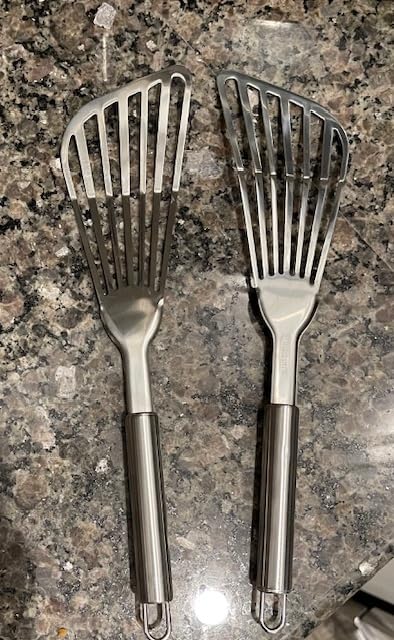 Cualork 2-Piece Premium Fish Spatula Set, Big Size Stainless Steel, Thickness Blade Turner for Cooking, Flipping, Frying and Grilling customer photo 1