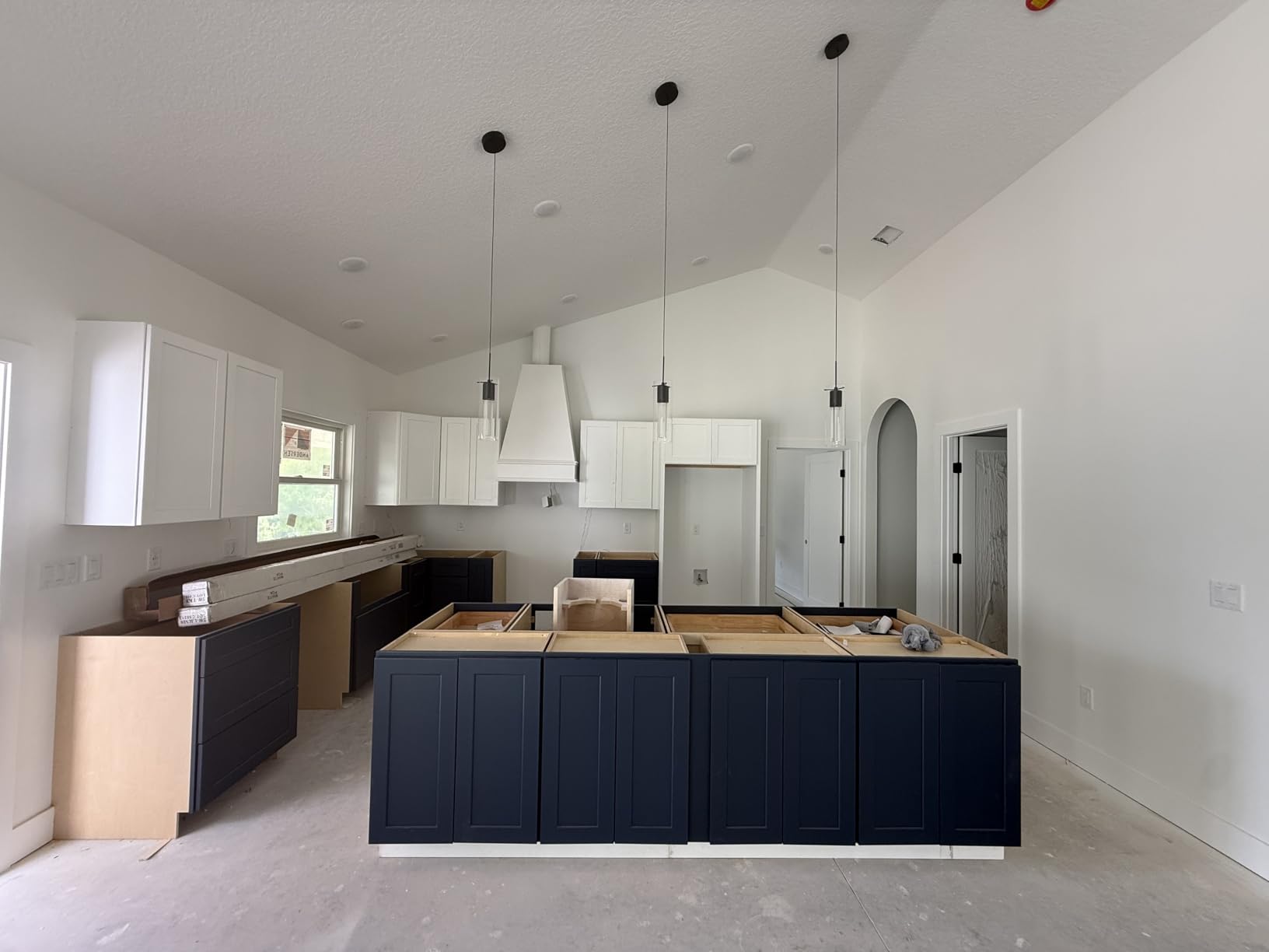 Pendant Ceiling Light Fixture, LED Kitchen Lighting Crystal Pendant Lights Kitchen Island, 1-Light Integrated Kitchen Hanging Light Fixture Modern Island Light with Bubble Glass Three Pack customer photo 1