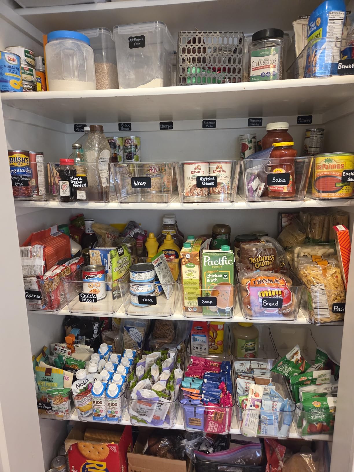 12 PACK Multi-Use Clear Plastic Storage Bins for Organizing w/ Labels - Home, Kitchen, Bathroom, Office, Pantry Cabinet Shelf Organizer Bins - SOHO Collection, RV, Fridge Organization Containers customer photo 2