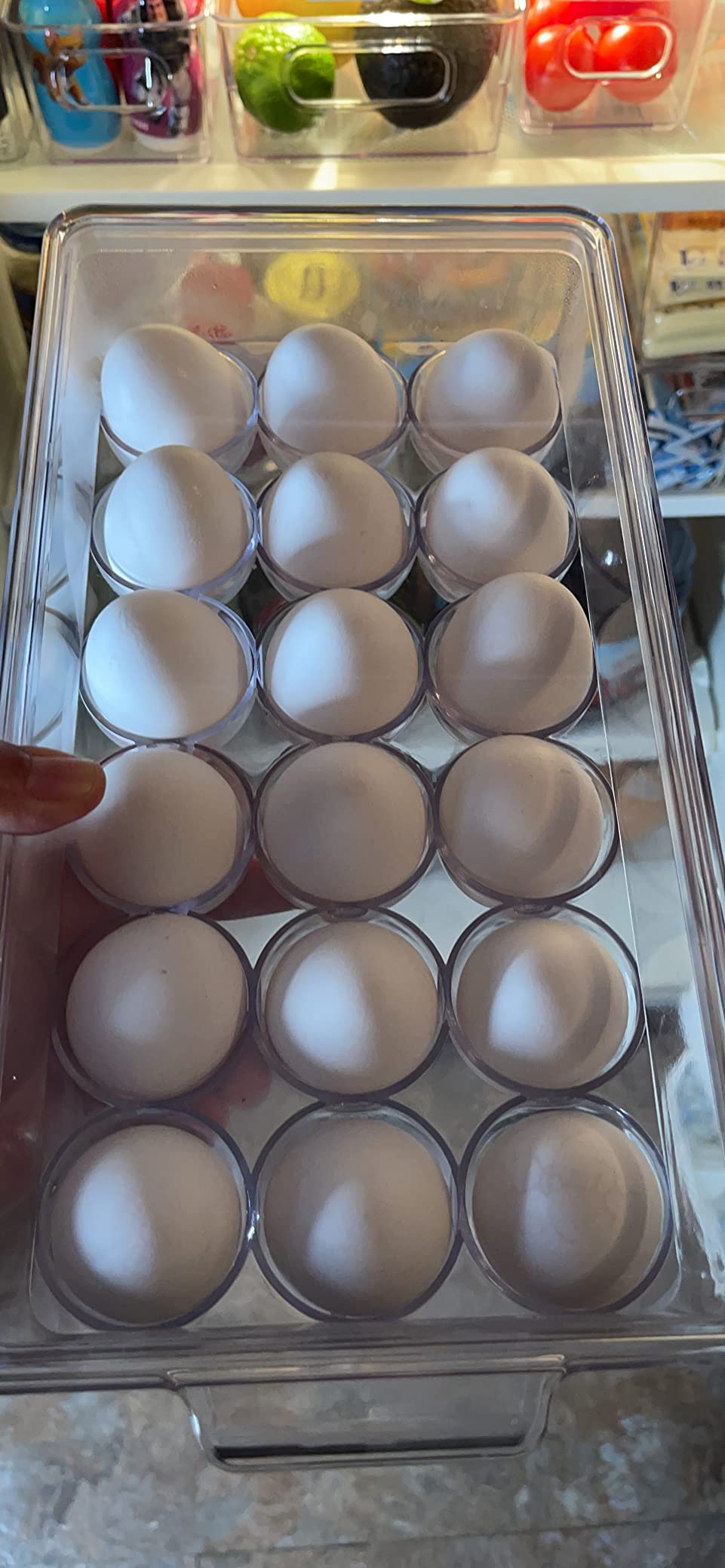 12 Eggs Holder for Refrigerator, Clear Egg Container for Fridge, Kitchen customer photo 1
