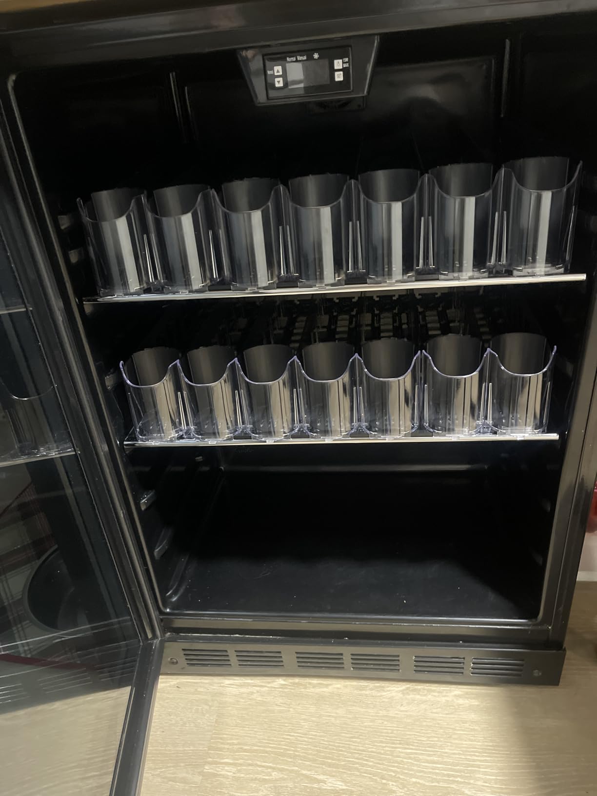 Display Technologies Visi-FAST Spring Push Drink Dispenser, Refrigerator Organizers and Storage for 12/16 oz Beverages, Bottles, and Cans, Drink Dispenser for Fridge, Commercial and Home, (Pack of 1) customer photo 2