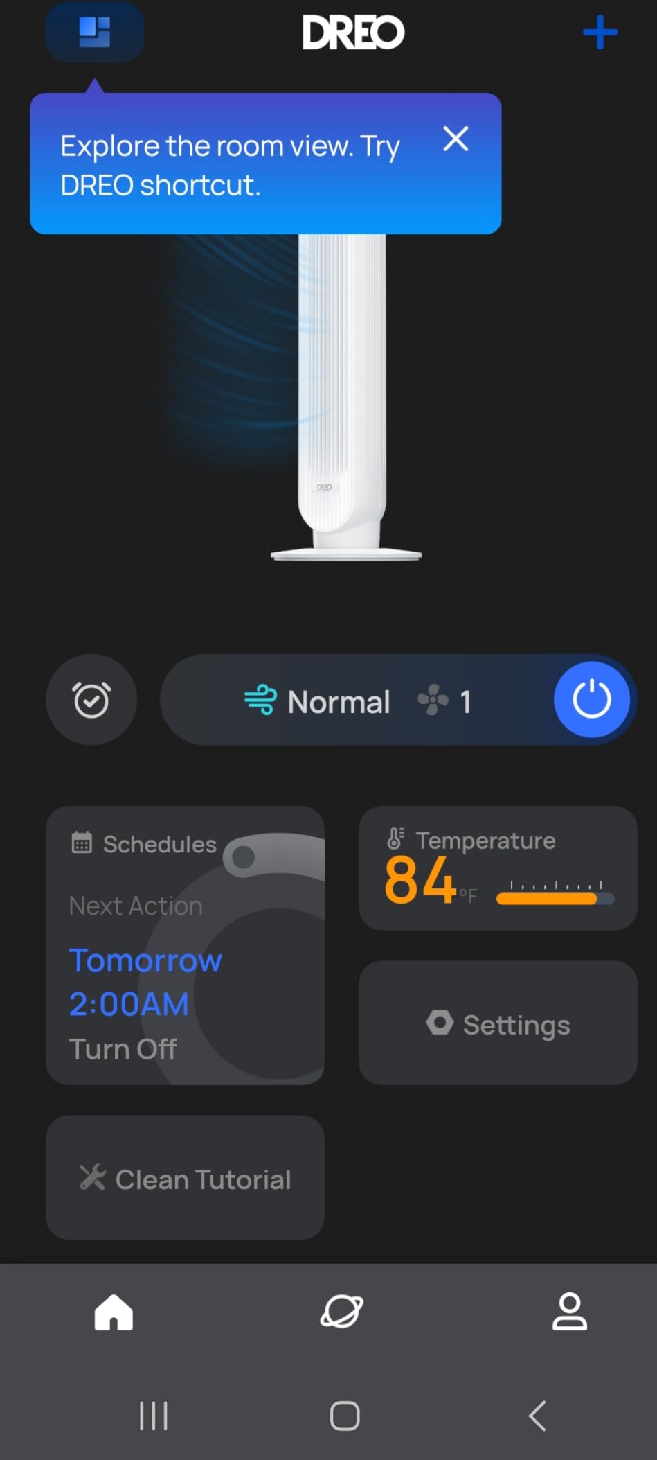Dreo Tower Fan for Bedroom, Smart Oscillating Quiet Floor Fans, Standing Bladeless Fan with Remote and WiFi Voice Control, 4 Modes, 4 Speeds, 8H Timer, 28dB, Works with Alexa/Google customer photo 1