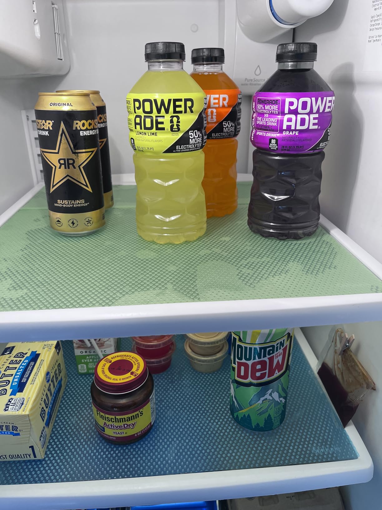 16 Pcs Refrigerator Liners Mats Washable, Refrigerator Mats Liner Waterproof Oilproof, Shinywear Fridge Liners for Shelves, Cover Pads for Freezer Glass Shelf Cupboard Cabinet Drawer (4 Color Mixed) customer photo 2