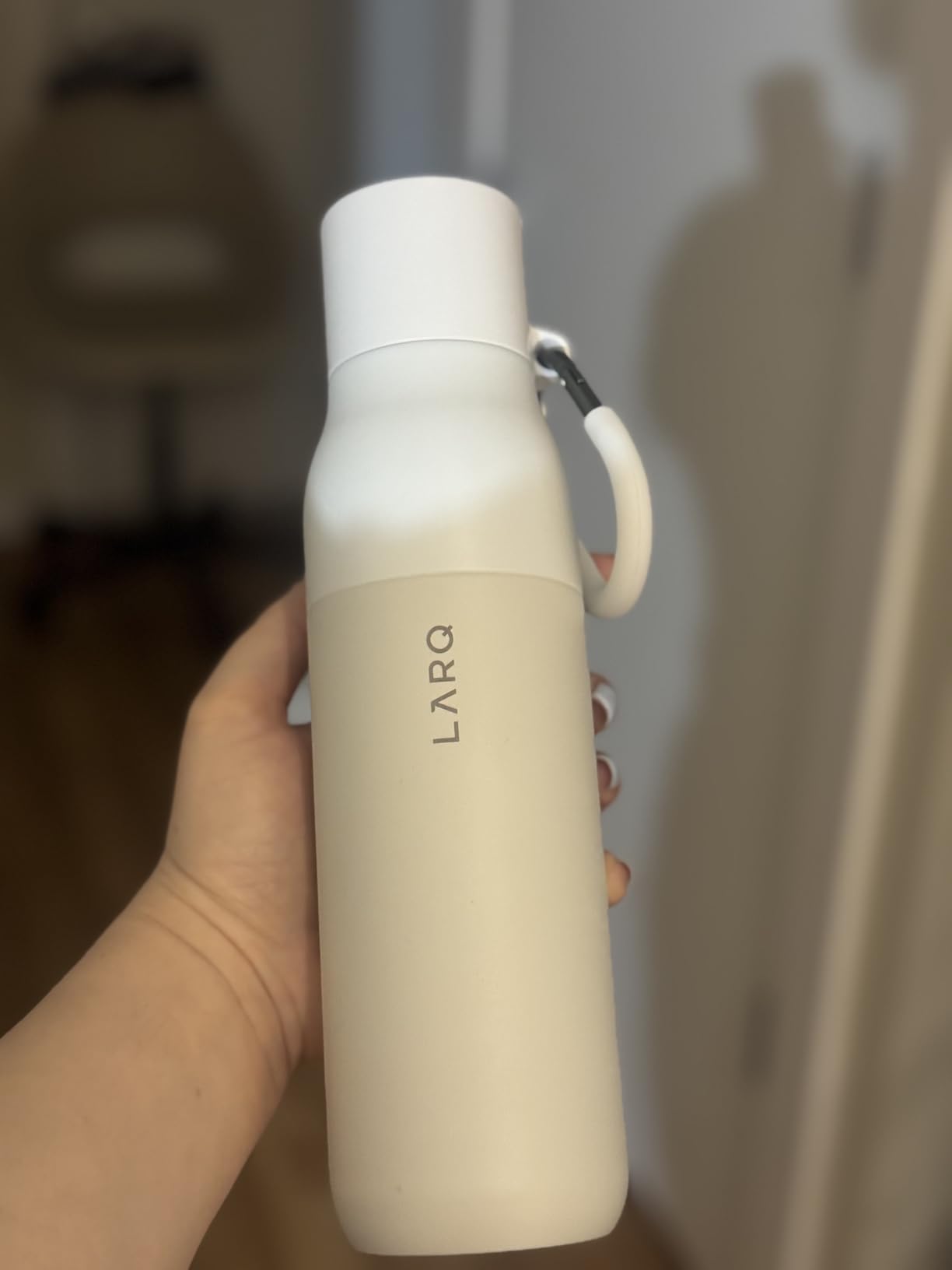 LARQ Bottle Filtered - Insulated Stainless Steel Water Bottle BPA Free with Nano Zero technology and long-lasting filters, Obsidian Black, 17oz customer photo 2