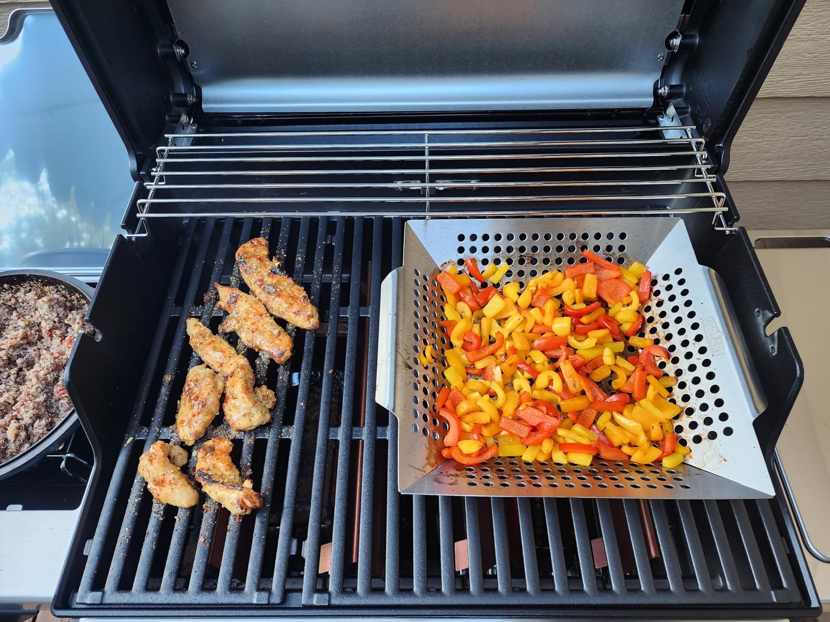 GRILLART Grill Basket Heavy Duty -Large Grill Baskets for Outdoor Grill Vegetables -Stainless Steel Veggie Grilling Basket/Pan - Lasting Grill Vegetable Basket BBQ Grill Accessories, Gifts for Dad Men customer photo 1