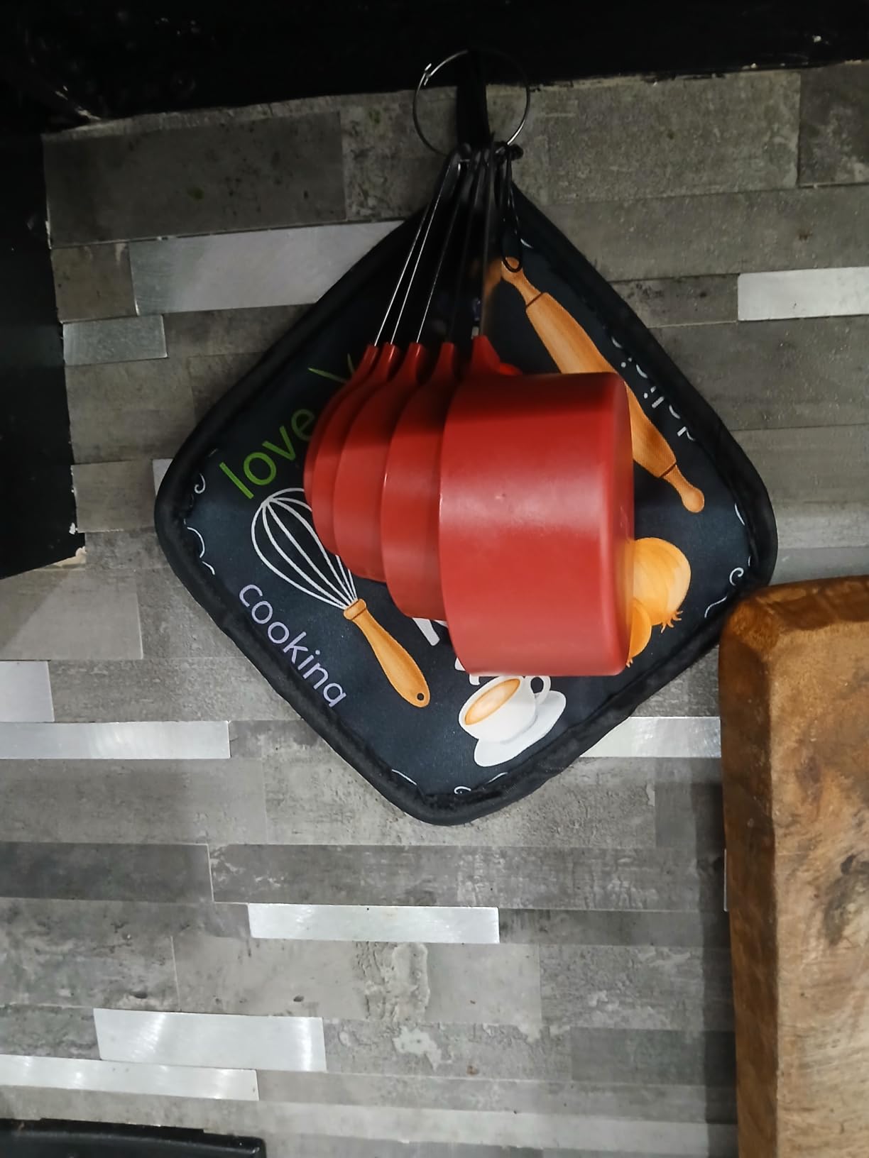 TILUCK Measuring Cups & Spoons Set, Stackable Cups and Spoons, Nesting Measure Cups with Stainless Steel Handle, Kitchen Gadgets for Cooking & Baking (Black) customer photo 1