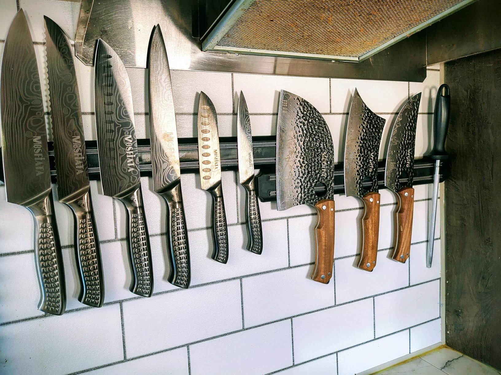 Magnetic Knife Strips(15 Inch X Set Of 2) Magnetic Knife Storage Strip, Knife Holder, Knife Rack, Knife Strip, Kitchen Utensil Holders, Tool Holder, Multipurpose Magnetic Knife Rack customer photo 1