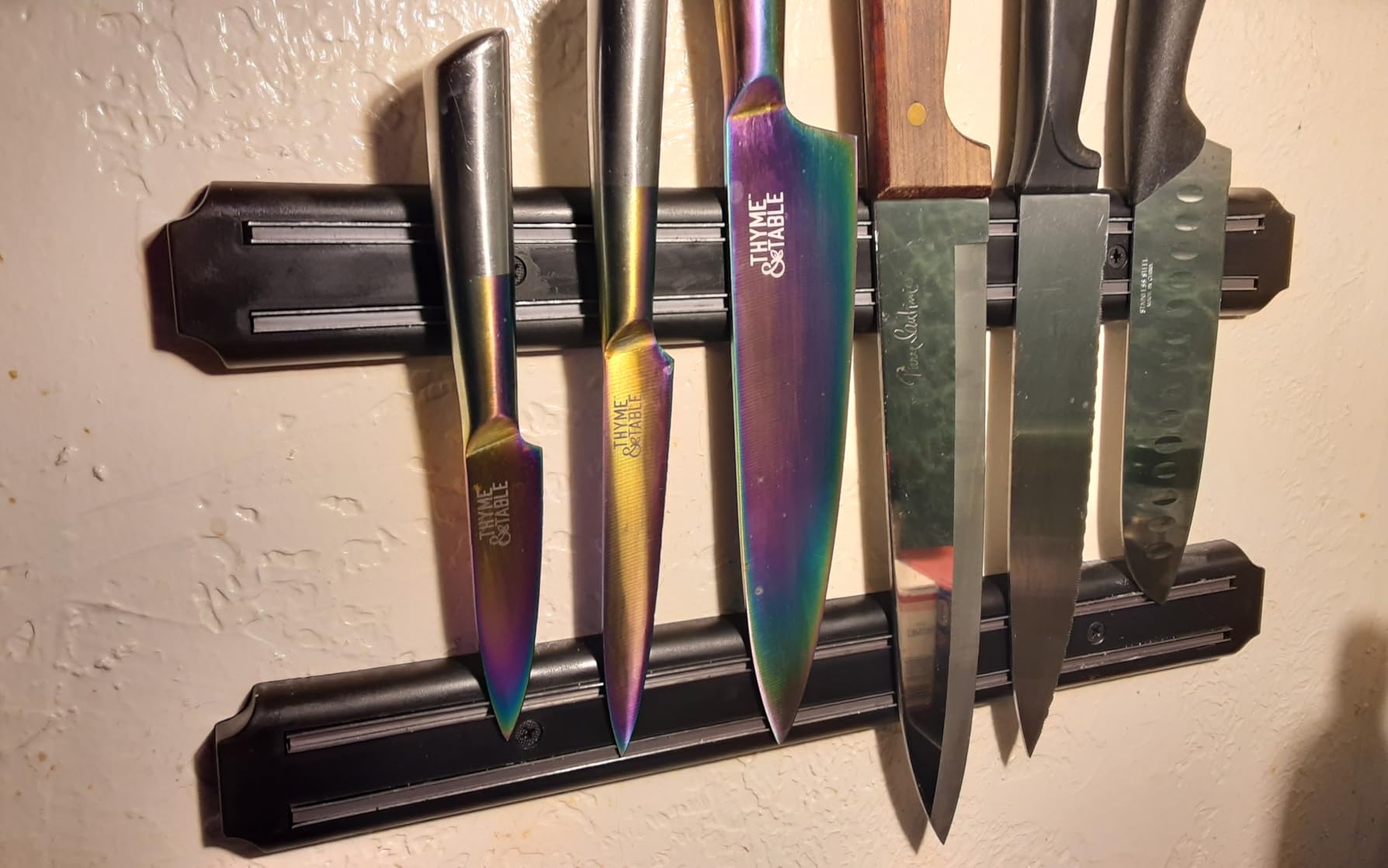 Magnetic Knife Strips(15 Inch X Set Of 2) Magnetic Knife Storage Strip, Knife Holder, Knife Rack, Knife Strip, Kitchen Utensil Holders, Tool Holder, Multipurpose Magnetic Knife Rack customer photo 2