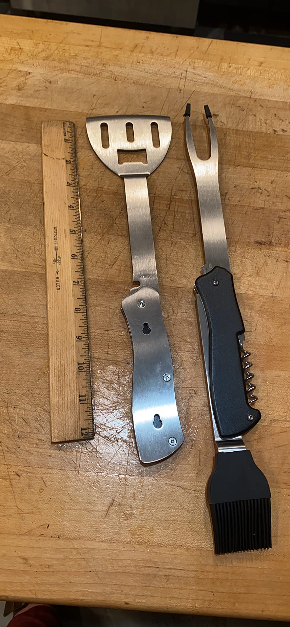 Iconikal 4-in-1 Folding Collapsible Swiss Camping Grilling Tool, Turner, Brush, Fork, Corkscrew customer photo 1