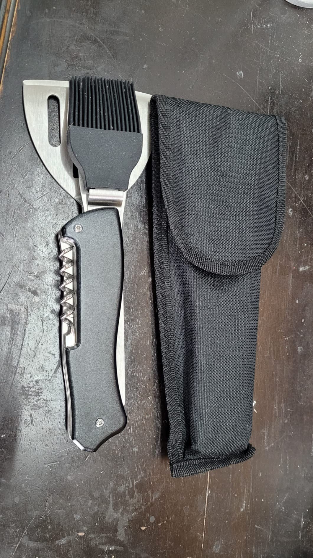 Iconikal 4-in-1 Folding Collapsible Swiss Camping Grilling Tool, Turner, Brush, Fork, Corkscrew customer photo 2