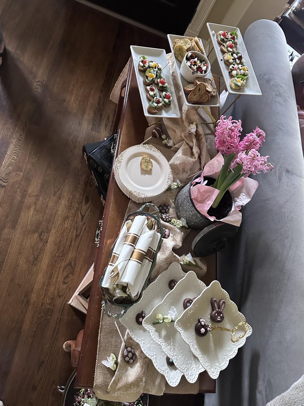 LAUCHUH Large 3 Tier Serving Stand Tiered Serving Trays with Collapsible Sturdier Rack Porcelain Serving Trays and Platters for Fruit Dessert Presentation Mother's Day Party Display Set, 14 Inch customer photo 1