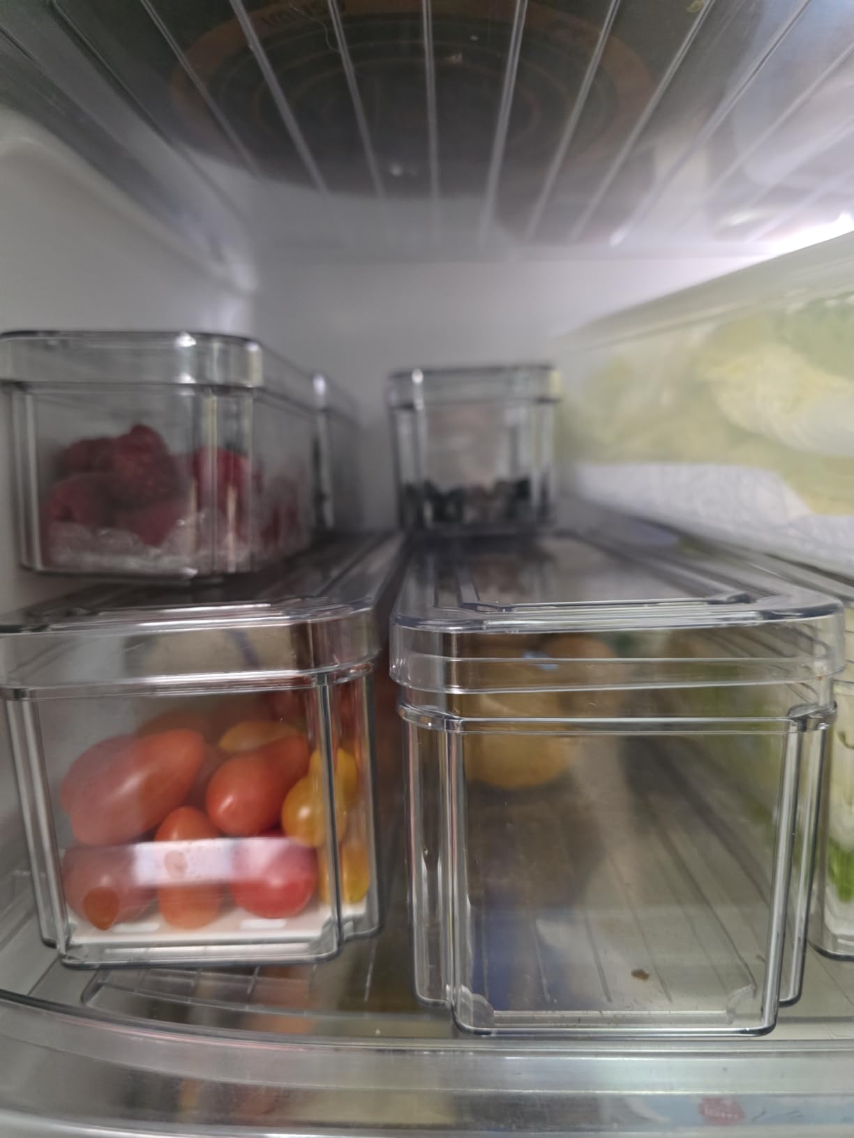 POMEAT 10 Pack Fridge Organizer, Stackable Refrigerator Organizer Bins with Lids, Produce Fruit Storage Containers for Storage Clear for Food, Drinks, Vegetable Storage customer photo 1