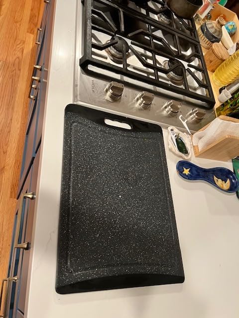 Extra Large Cutting Boards, Plastic Cutting Boards for Kitchen (Set of 3) Cutting Board Set Dishwasher Chopping Board with Juice Grooves Easy-Grip Handles, Dark Grey, Empune customer photo 1