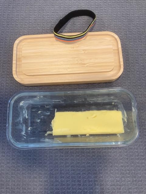 KIVY Glass butter dish with airtight lid that keeps butter soft - For countertop and refrigerator door shelf - Butter tray with lid fridge - Butter holder for counter - Covered butter dishes customer photo 1