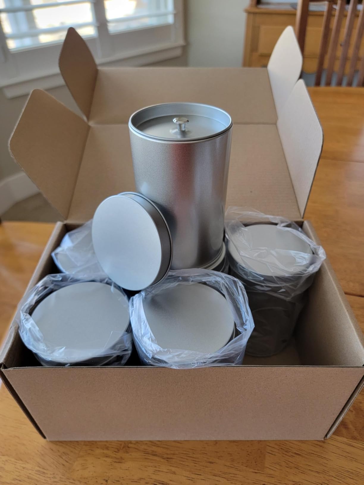 Yesland 6 Pack Tea Tin Canister with Airtight Double Lids, 12 Fluid Oz Tin Can Box and Small Round Kitchen Canisters for Loose Tea, Coffee, Candy, Herbs and Spices(Rose Gold) customer photo 1