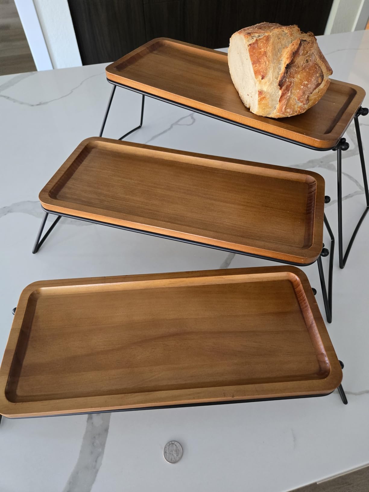 3 Tier Cupcake Stand and Towers Large Serving Tray for Party Acacia Wooden Dessert Table Display Set Decorative Tray Tiered Tray Decor Small Cheese Charcuterie Boards Rustic Wood Serving Platters Trays customer photo 2