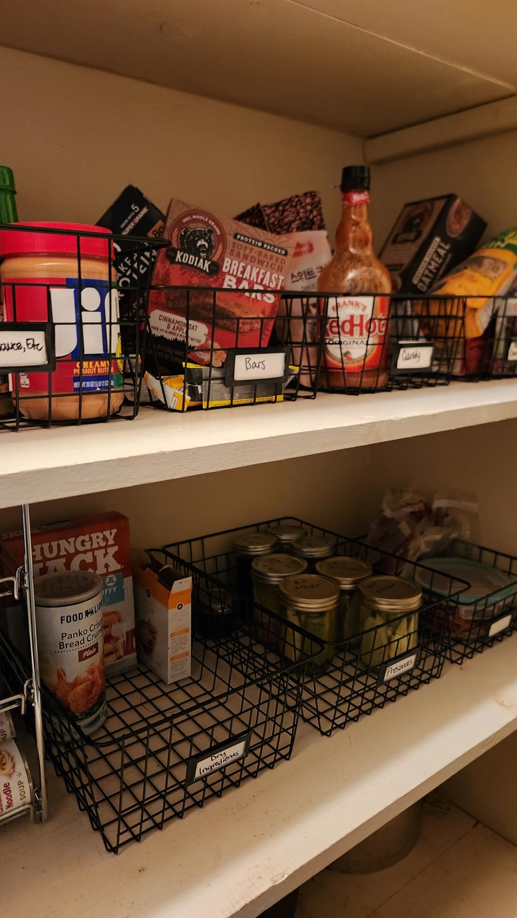 8 Pack Wire Storage Baskets for Organizing with Removable Tags, Pantry Organization Bins for Kitchen Cabinets, Closet - Metal Basket for Laundry, Garage, Refridge, Bathroom Countertop Organizer, Black customer photo 2