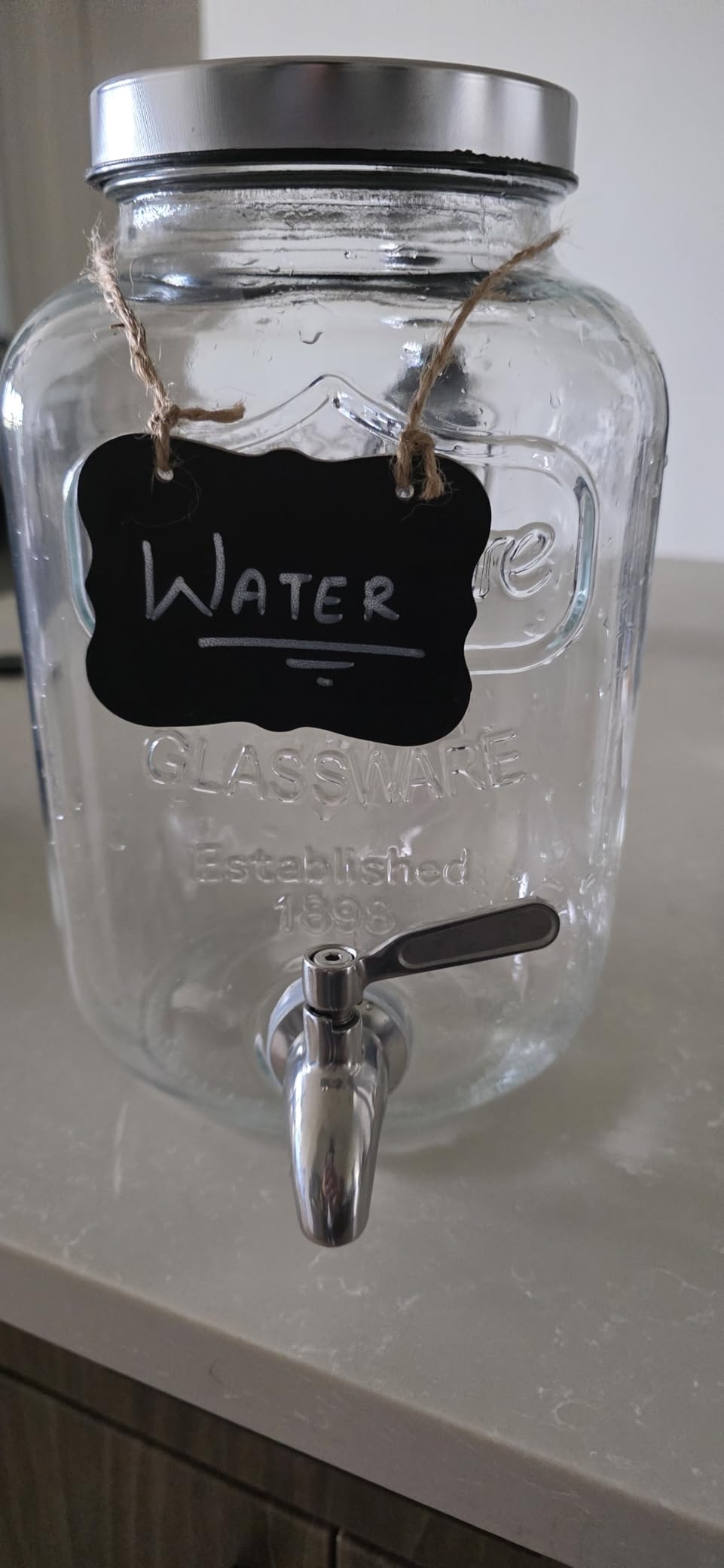 1 Gallon Drink Dispenser with Spigot 18/8 Stainless Steel - Airtight & Leakproof Glass Sun Tea Jar customer photo 1